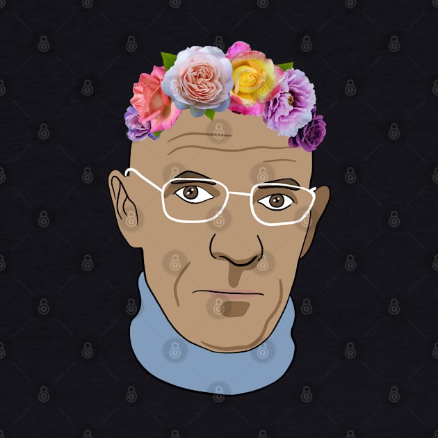 Michel Foucault - Portrait With Flower Crown by isstgeschichte